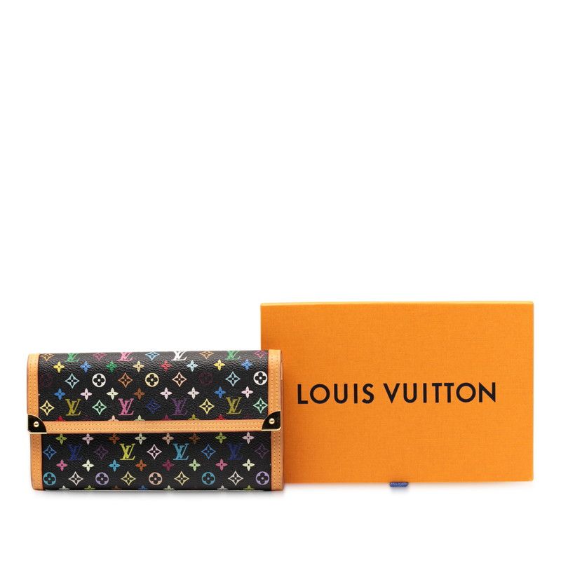 Louis Vuitton Monogram Multicolor Porte Trsor International M92658 Brown PVC