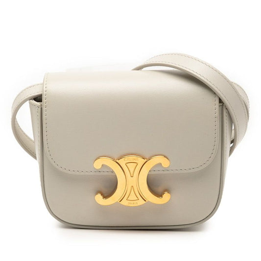 Celine Triomphe Mini Claude Gray Leather Women's Celine
