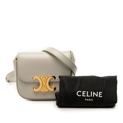 Celine Triomphe Mini Claude Gray Leather Women's Celine