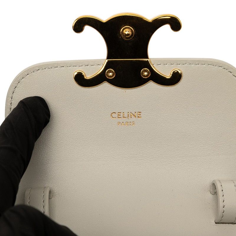 Celine Triomphe Mini Claude Gray Leather Women's Celine