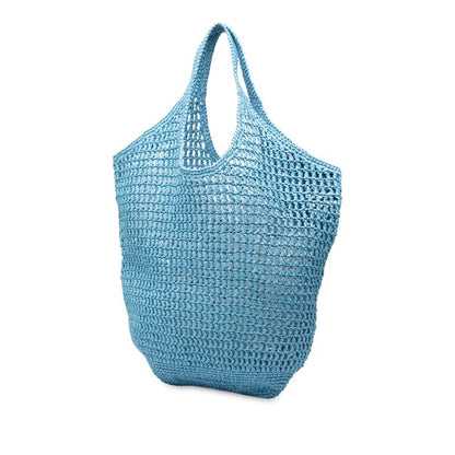 Prada Crochet Handbag Tote Bag 1bg424 Light Blue Raffia Women Prada