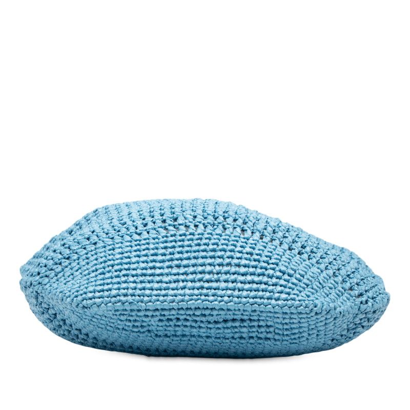 Prada Crochet Handbag Tote Bag 1bg424 Light Blue Raffia Women Prada