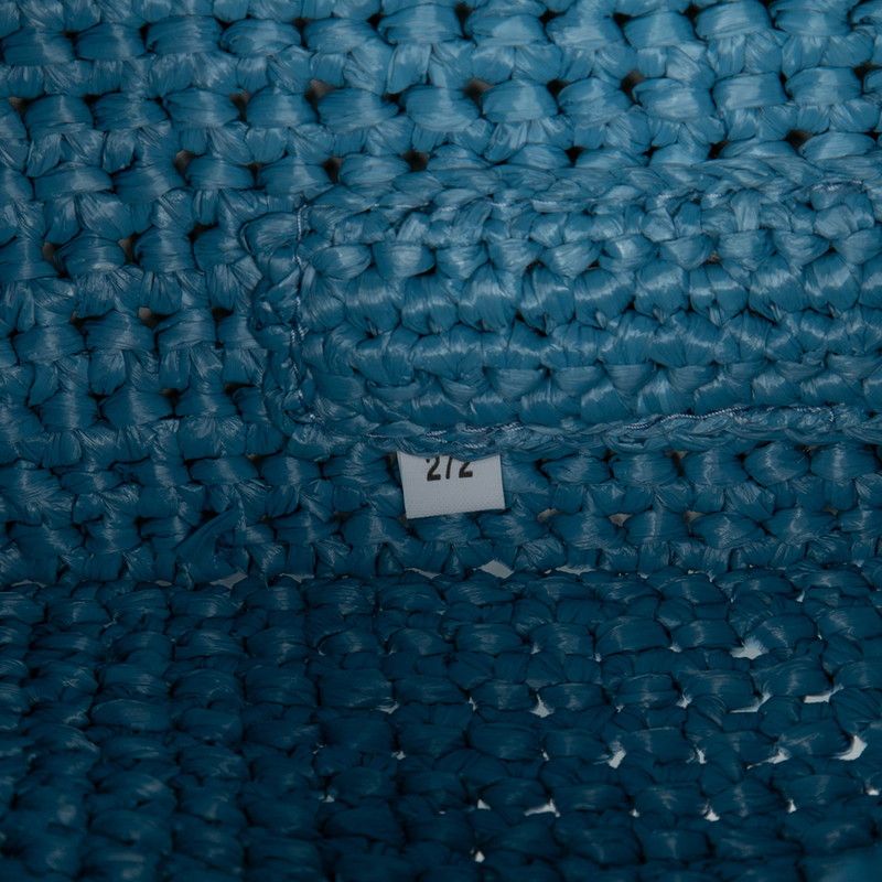 Prada Crochet Handbag Tote Bag 1bg424 Light Blue Raffia Women Prada