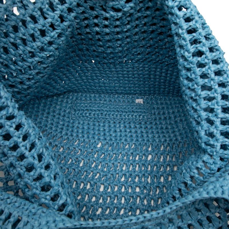 Prada Crochet Handbag Tote Bag 1bg424 Light Blue Raffia Women Prada