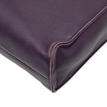 Prada Triangle Logo Plate Tote Shoulder Bag 2way 1bg418 Purple Leather Women