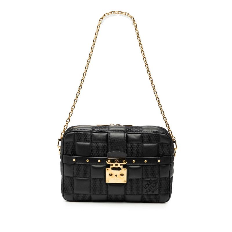 Louis Vuitton Damier Giant Troca MM Chain Shoulder Bag M59114 Noir Black