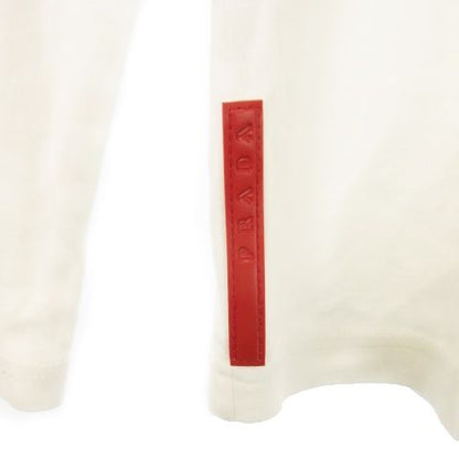 Prada Sport Long Sleeve T-Shirt Long T Crew Neck Cotton Logo S White 0000et-C005