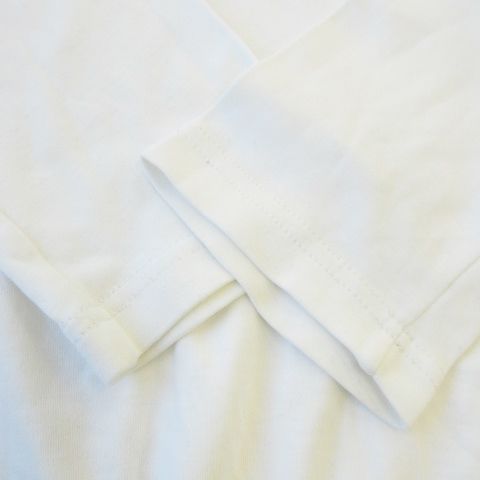 Prada Sport Long Sleeve T-Shirt Long T Crew Neck Cotton Logo S White 0000et-C005