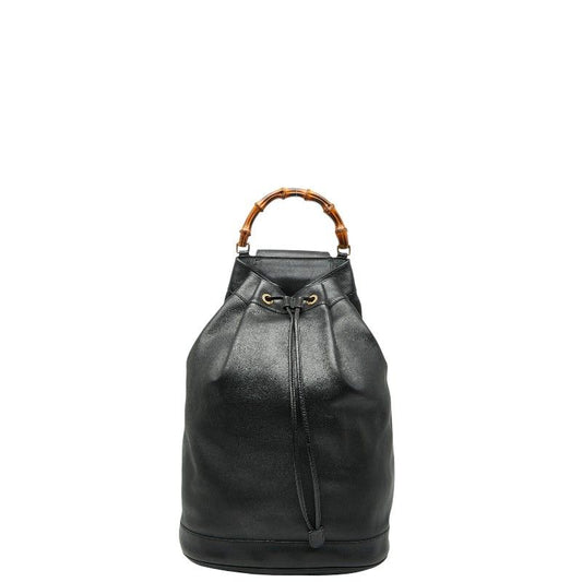 Gucci Bamboo Body Bag Shoulder Bag 003 2113 0037 Black Leather Ladies Gucci