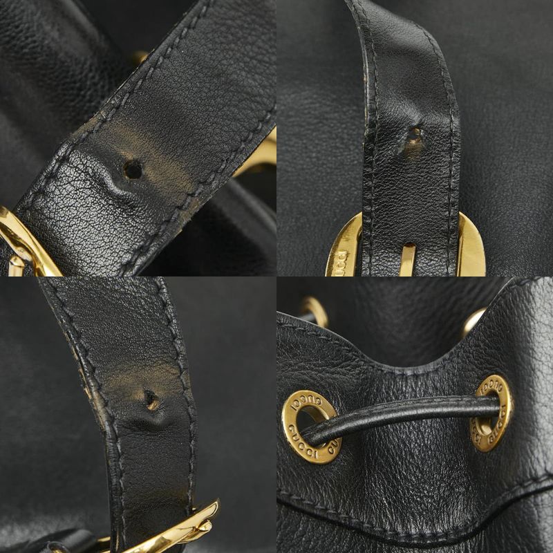 Gucci Bamboo Body Bag Shoulder Bag 003 2113 0037 Black Leather Ladies Gucci