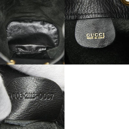 Gucci Bamboo Body Bag Shoulder Bag 003 2113 0037 Black Leather Ladies Gucci