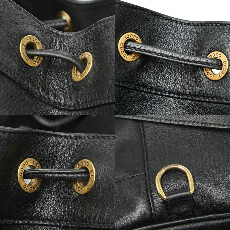 Gucci Bamboo Body Bag Shoulder Bag 003 2113 0037 Black Leather Ladies Gucci