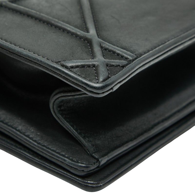 Dior Ama Chain Shoulder Bag Black Leather Women's Dior