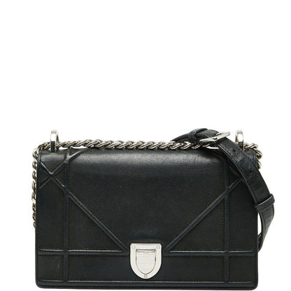 Dior Ama Chain Shoulder Bag Black Leather Women's Dior