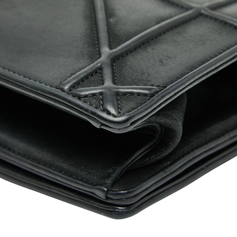 Dior Ama Chain Shoulder Bag Black Leather Women's Dior