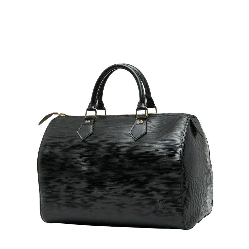 Louis Vuitton Epi Speedy 30 Handbag Boston Bag M59022 Noir Black Leather Women