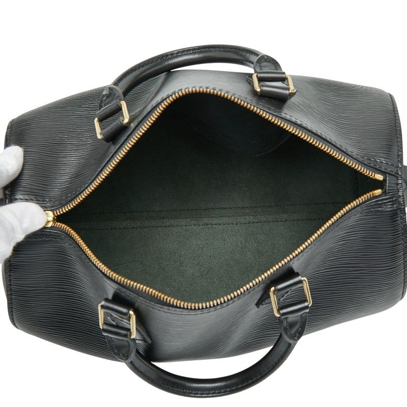 Louis Vuitton Epi Speedy 30 Handbag Boston Bag M59022 Noir Black Leather Women