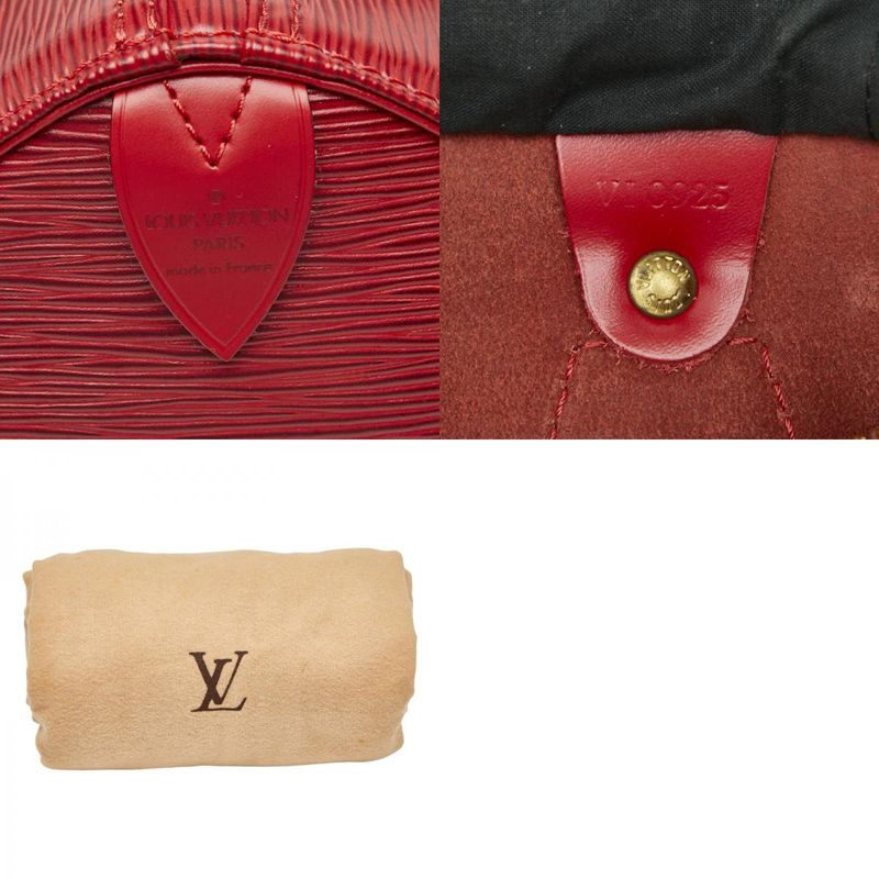 Louis Vuitton Epi Speedy 30 Handbag Mini Boston Bag M43007 Castilian Red