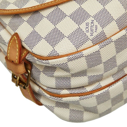 Louis Vuitton Damier Azure Saumur Special Order N48202 White Brown PVC Leather