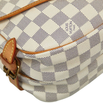 Louis Vuitton Damier Azure Saumur Special Order N48202 White Brown PVC Leather