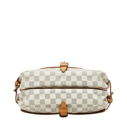 Louis Vuitton Damier Azure Saumur Special Order N48202 White Brown PVC Leather