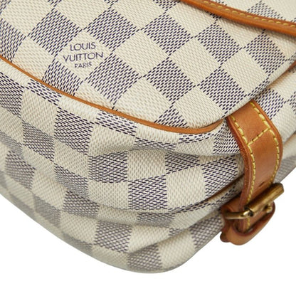 Louis Vuitton Damier Azure Saumur Special Order N48202 White Brown PVC Leather