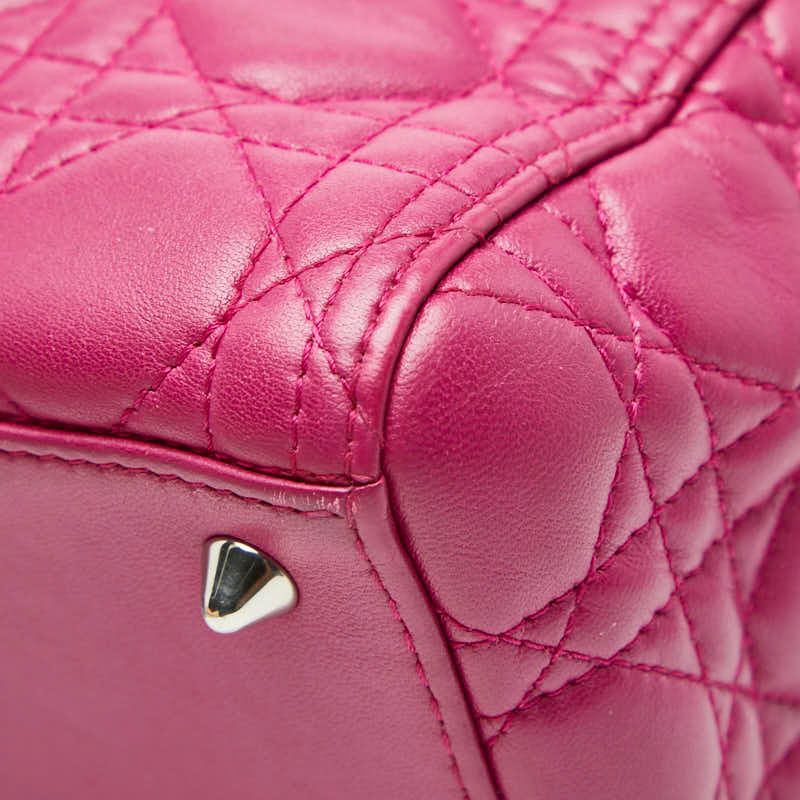 Dior Canage Lady Dior Handbag Shoulder Bag 2way Purple Pink Leather Women's Dior