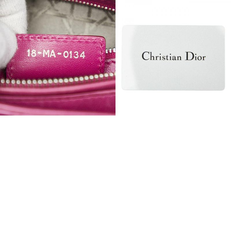 Dior Canage Lady Dior Handbag Shoulder Bag 2way Purple Pink Leather Women's Dior