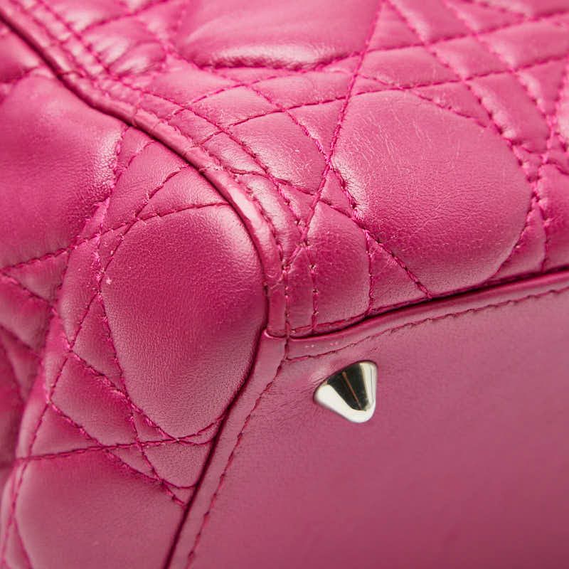Dior Canage Lady Dior Handbag Shoulder Bag 2way Purple Pink Leather Women's Dior