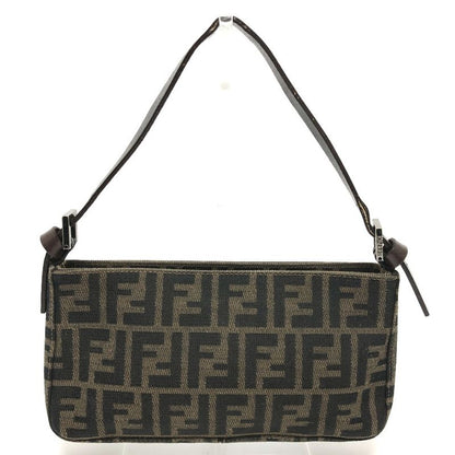 Fendi Accessory Pouch Zucca Pattern FF Logo Canvas Brown