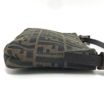 Fendi Accessory Pouch Zucca Pattern FF Logo Canvas Brown