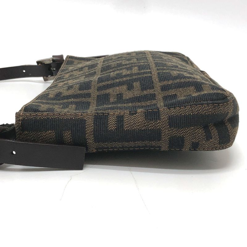 Fendi Accessory Pouch Zucca Pattern FF Logo Canvas Brown