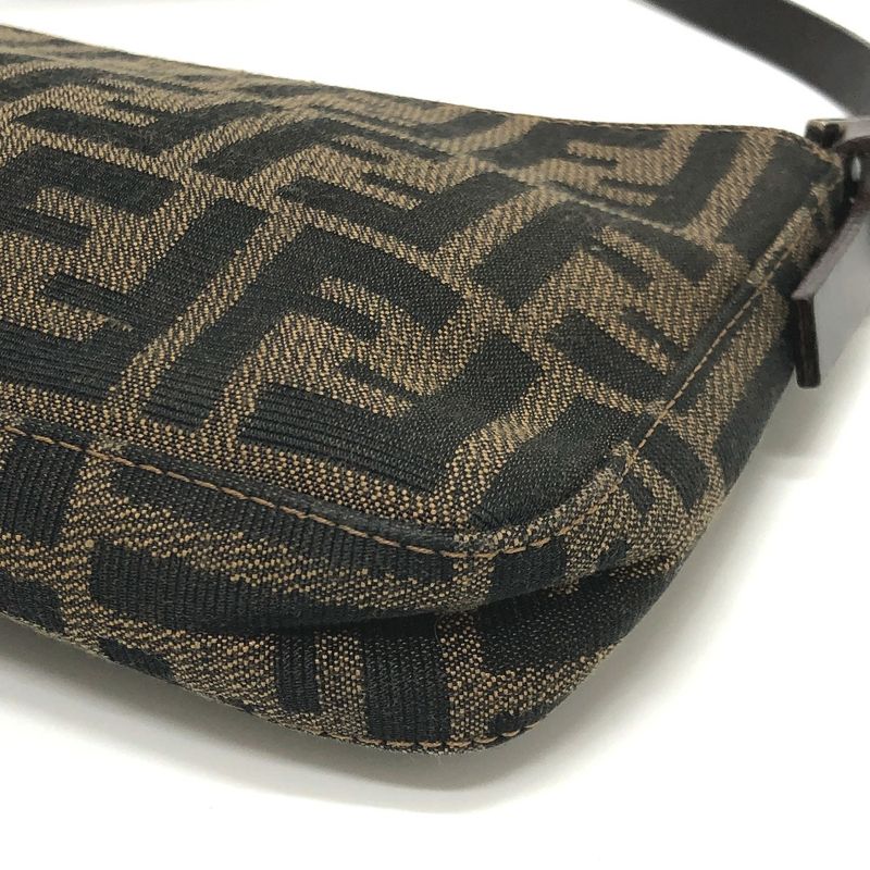 Fendi Accessory Pouch Zucca Pattern FF Logo Canvas Brown