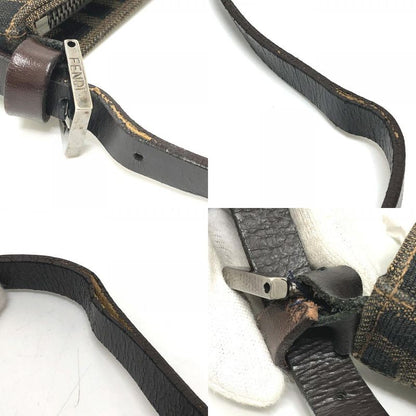 Fendi Accessory Pouch Zucca Pattern FF Logo Canvas Brown