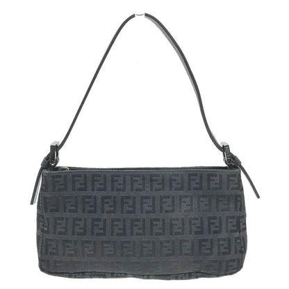 Fendi Accessory Pouch Zucca Pattern FF Logo Canvas Black