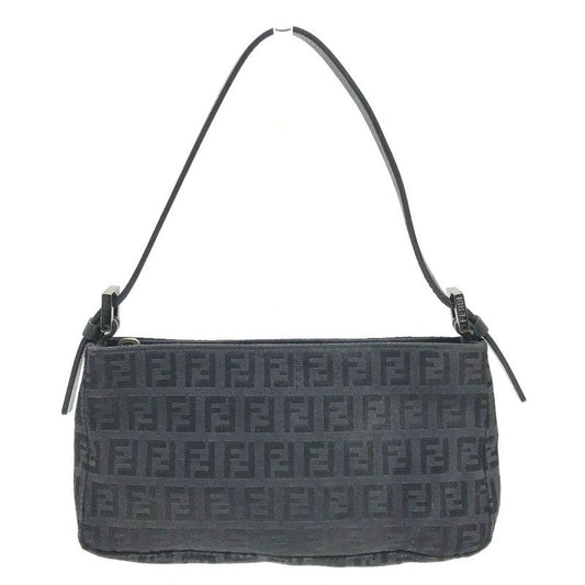 Fendi Accessory Pouch Zucca Pattern FF Logo Canvas Black