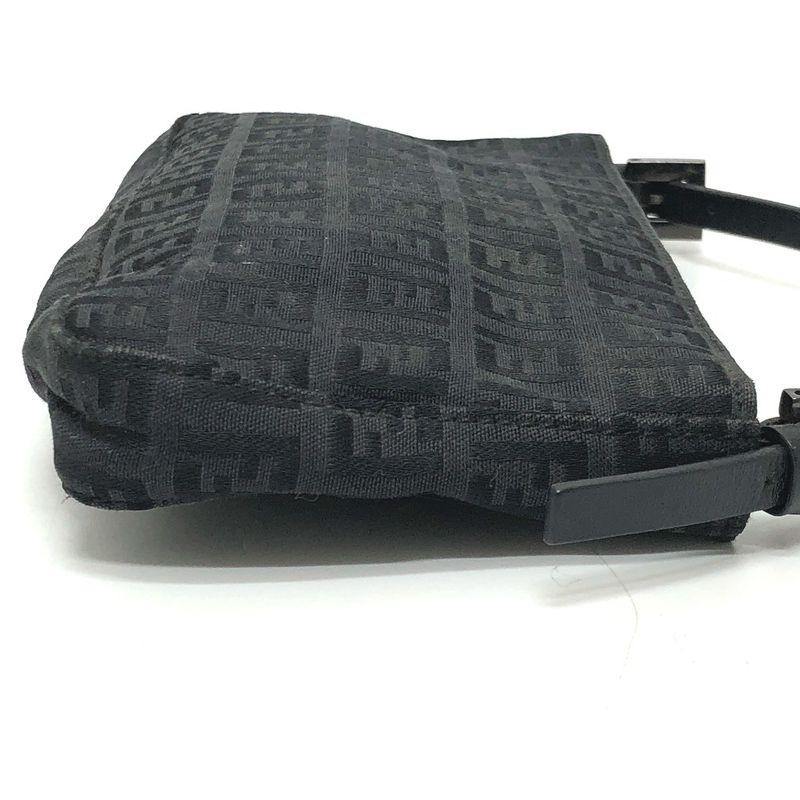 Fendi Accessory Pouch Zucca Pattern FF Logo Canvas Black