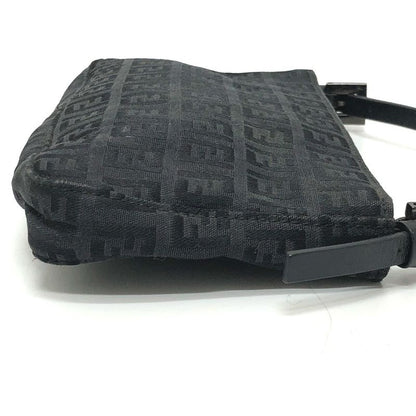 Fendi Accessory Pouch Zucca Pattern FF Logo Canvas Black