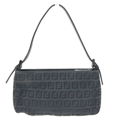 Fendi Accessory Pouch Zucca Pattern FF Logo Canvas Black