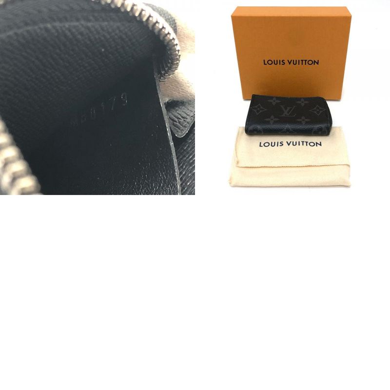 Louis Vuitton Coin Case Porte Monejour M63536 Monogram Eclipse Canvas Black