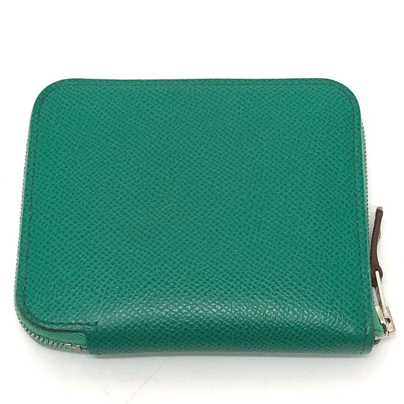 Hermes Bifold Wallet Azap Compact Silk Quin Vaux Epson Verre Jade Green