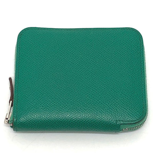 Hermes Bifold Wallet Azap Compact Silk Quin Vaux Epson Verre Jade Green