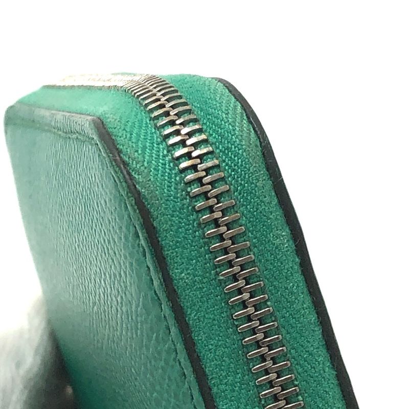 Hermes Bifold Wallet Azap Compact Silk Quin Vaux Epson Verre Jade Green