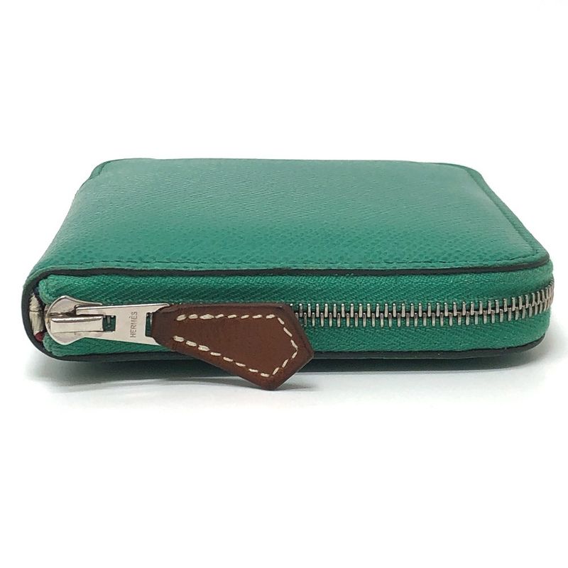 Hermes Bifold Wallet Azap Compact Silk Quin Vaux Epson Verre Jade Green