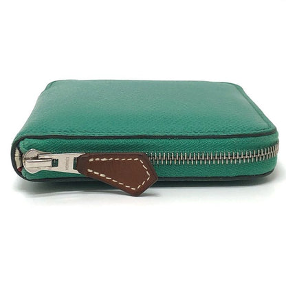 Hermes Bifold Wallet Azap Compact Silk Quin Vaux Epson Verre Jade Green
