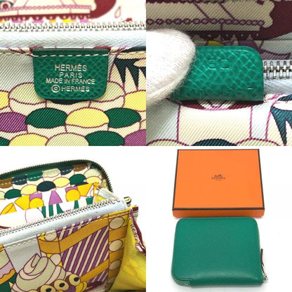 Hermes Bifold Wallet Azap Compact Silk Quin Vaux Epson Verre Jade Green