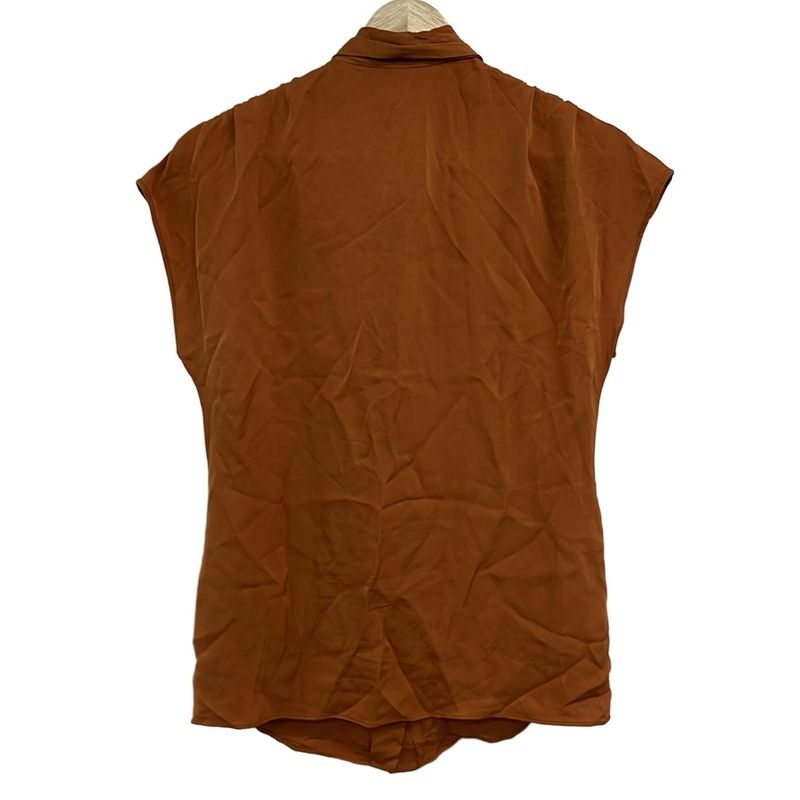 Gucci Sleeveless Shirt Blouse Size 40 M Women - 326664 Zav25 Light Brown Silk