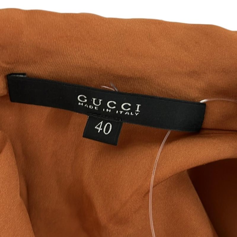 Gucci Sleeveless Shirt Blouse Size 40 M Women - 326664 Zav25 Light Brown Silk