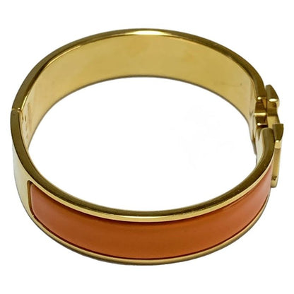 Hermes Bangle Click H Gold and Orange
