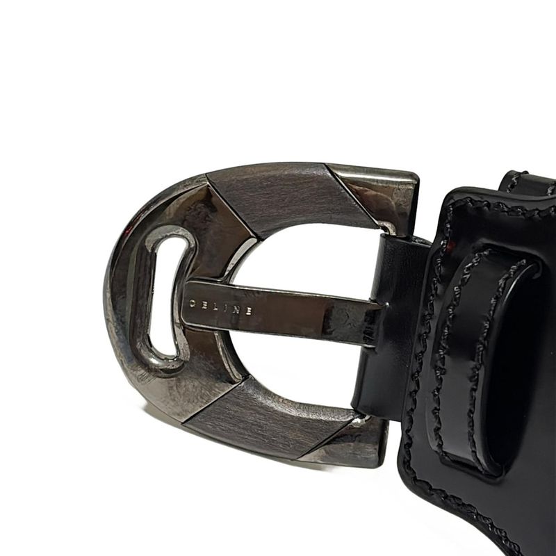 Celine Belt S - Black Corset Leather